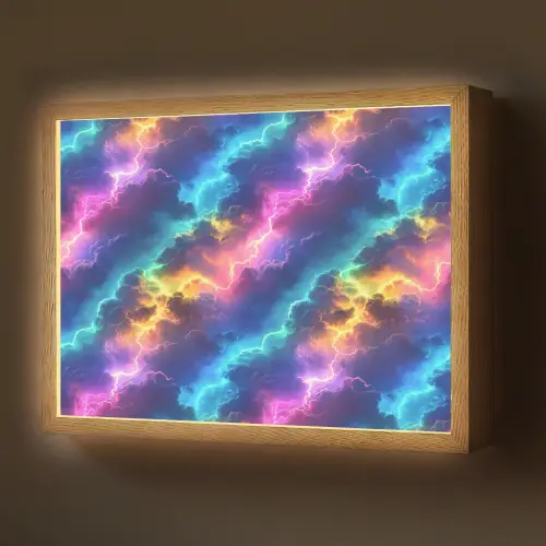 Storm - Bliksem - Regenboog Light Box met batterij (Wandlamp) middel 907 -z3d_website