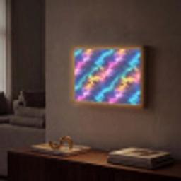 Storm - Bliksem - Regenboog Light Box met batterij (Wandlamp) middel 907 -sfeer1