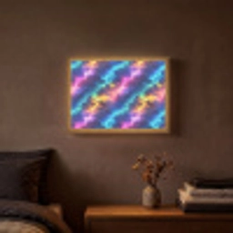 Storm - Bliksem - Regenboog Light Box met batterij (Wandlamp) middel 907 -sfeer4