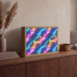 Storm - Bliksem - Regenboog Light Box met batterij (Wandlamp) middel 907 -sfeer2