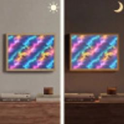 Storm - Bliksem - Regenboog Light Box met batterij (Wandlamp) middel 907 -sfeer3