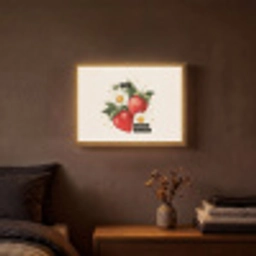 Aardbeien - Madeliefjes - Quote - Sterretjes Light Box met batterij (Wandlamp) middel -sfeer4