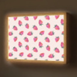 Aardbeien - Rood - Roze - Patroon Light Box met batterij (Wandlamp) middel 907 -z3d_website