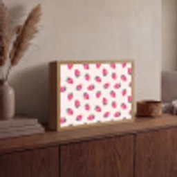 Aardbeien - Rood - Roze - Patroon Light Box met batterij (Wandlamp) middel 907 -sfeer2