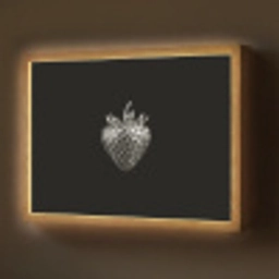 Aardbei - Zaadstructuur - Realistisch Light Box met batterij (Wandlamp) middel -z3d_website