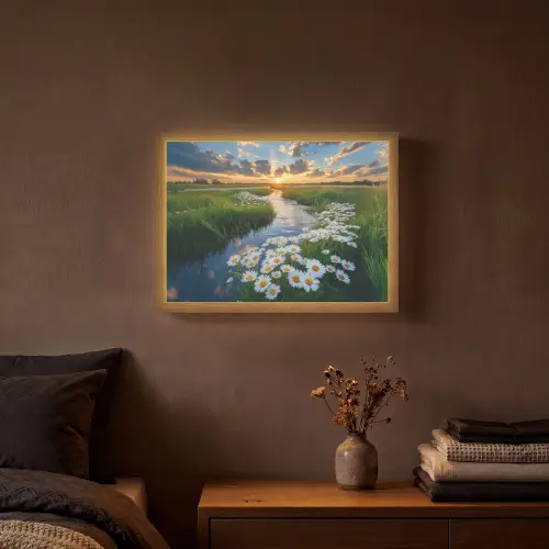 Beekje - Landschap - Margriet Light Box met batterij (Wandlamp) middel -sfeer4
