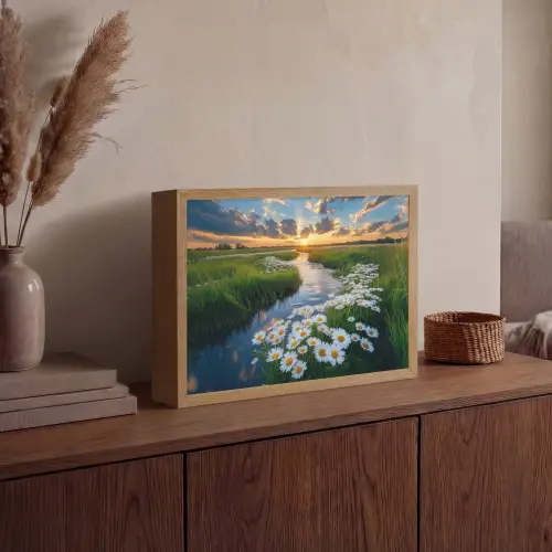 Beekje - Landschap - Margriet Light Box met batterij (Wandlamp) middel -sfeer2
