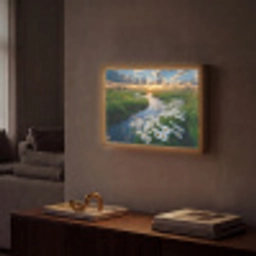 Beekje - Landschap - Margriet Light Box met batterij (Wandlamp) middel -sfeer1