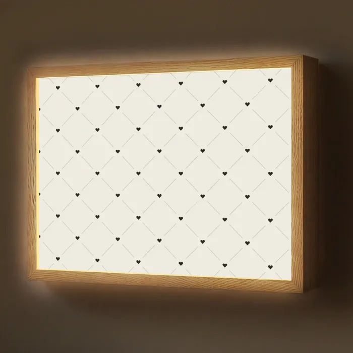Streep - Hart - Wit - Zwart Light Box met batterij (Wandlamp) middel 907 -z3d_website