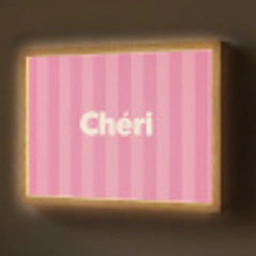Gestreept - Roze - Chéri Light Box met batterij (Wandlamp) middel -z3d_website