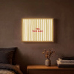 Strepen - Abstract - Yes you can - Rood Light Box met batterij (Wandlamp) middel -sfeer4