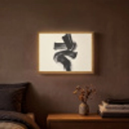Strepen - Zwart - Abstract Light Box met batterij (Wandlamp) middel -sfeer4