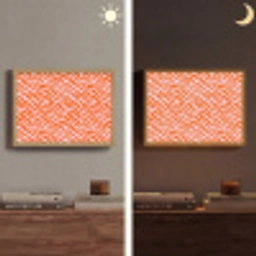 Strepen - Dynamisch - Oranje Light Box met batterij (Wandlamp) middel 907 -sfeer3