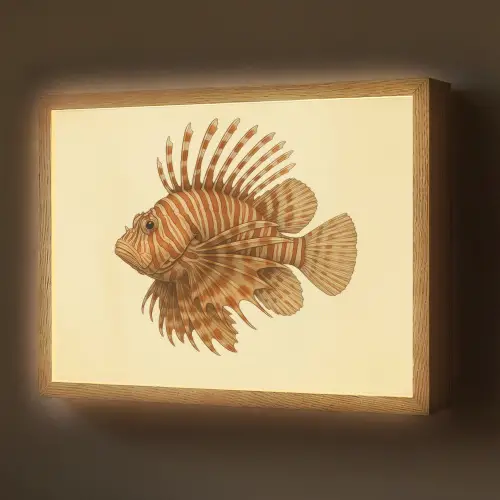 Strepen - Vis - Rond - Stekels Light Box met batterij (Wandlamp) middel -z3d_website