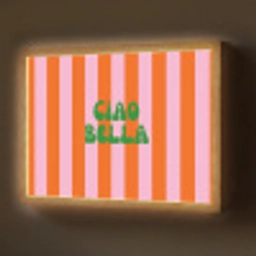 Strepen - Oranje - Verticaal - Ciao bella Light Box met batterij (Wandlamp) middel -z3d_website