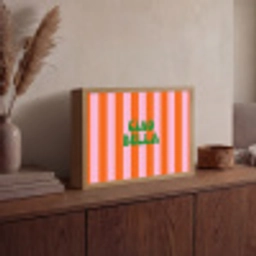 Strepen - Oranje - Verticaal - Ciao bella Light Box met batterij (Wandlamp) middel -sfeer2
