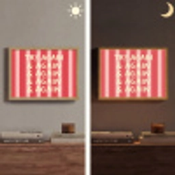 Strepen - Rood - Try again Light Box met batterij (Wandlamp) middel -sfeer3