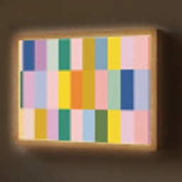 Stroken - Blauw - Patroon - Abstract Light Box met batterij (Wandlamp) middel -z3d_website