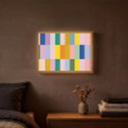 Stroken - Blauw - Patroon - Abstract Light Box met batterij (Wandlamp) middel -sfeer4