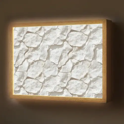 Structuur - Rots - Wit Light Box met batterij (Wandlamp) middel 907 -z3d_website