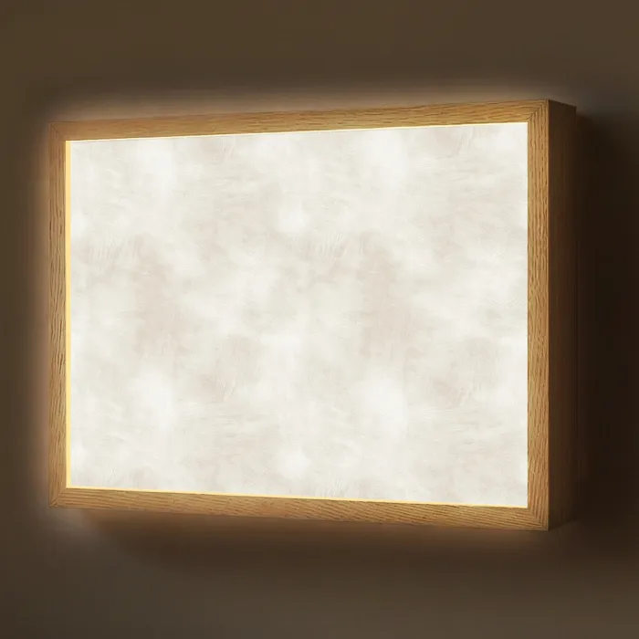 Subtiel - Structuur - Beige Light Box met batterij (Wandlamp) middel 907 -z3d_website