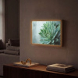 Vetplant - Bladeren - Groen - Wazig Light Box met batterij (Wandlamp) middel -sfeer1