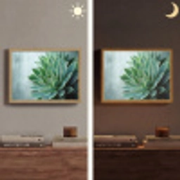 Vetplant - Bladeren - Groen - Wazig Light Box met batterij (Wandlamp) middel -sfeer3