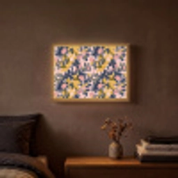 Zomer - Vlinder - Roze - Geel Light Box met batterij (Wandlamp) middel 907 -sfeer4