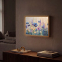 Zomers - Wilde bloemen - Penseelstreken Light Box met batterij (Wandlamp) middel -sfeer1