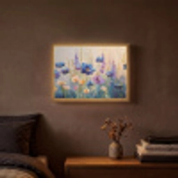 Zomers - Wilde bloemen - Penseelstreken Light Box met batterij (Wandlamp) middel -sfeer4