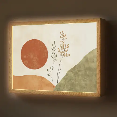 Zon - Abstract - Takken - Oranje Light Box met batterij (Wandlamp) middel -z3d_website
