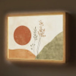 Zon - Abstract - Takken - Oranje Light Box met batterij (Wandlamp) middel -z3d_website