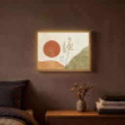 Zon - Abstract - Takken - Oranje Light Box met batterij (Wandlamp) middel -sfeer4
