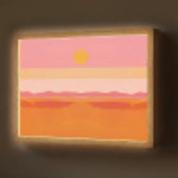 Zon - Abstract - Landschap - Oranje Light Box met batterij (Wandlamp) middel -z3d_website