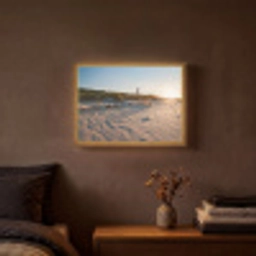 Zon - Duinen - Strand - Vuurtoren Light Box met batterij (Wandlamp) middel -sfeer4