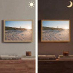 Zon - Duinen - Strand - Vuurtoren Light Box met batterij (Wandlamp) middel -sfeer3