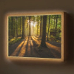 Zon - Bomen - Bos - Landschap - Natuur Light Box met batterij (Wandlamp) middel -z3d_website