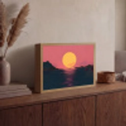 Zon - Geel - Bergen - Water Light Box met batterij (Wandlamp) middel -sfeer2