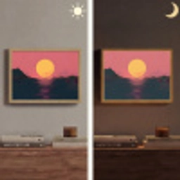 Zon - Geel - Bergen - Water Light Box met batterij (Wandlamp) middel -sfeer3