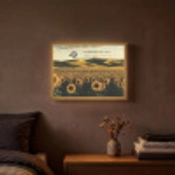 Zonnebloem - Veld - Windmolen Light Box met batterij (Wandlamp) middel -sfeer4