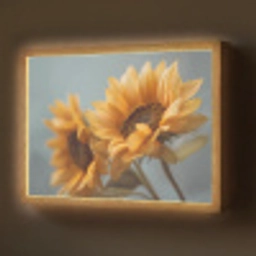 Zonnebloemen - Geel - Wazig Light Box met batterij (Wandlamp) middel -z3d_website