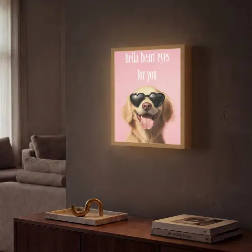 Zonnebril - Hartjes - Hond - Valentijn Light Box met batterij (Wandlamp) middel -sfeer1