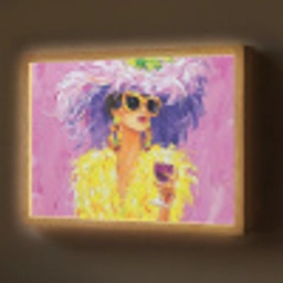 Zonnebril - Vrouw - Jas - Veren Light Box met batterij (Wandlamp) middel -z3d_website