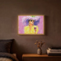 Zonnebril - Vrouw - Jas - Veren Light Box met batterij (Wandlamp) middel -sfeer4