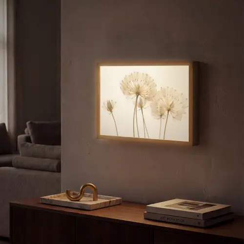 Zonlicht - Paardenbloem - Botanisch - Bloemen Light Box met batterij (Wandlamp) middel -sfeer1