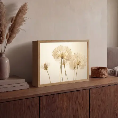 Zonlicht - Paardenbloem - Botanisch - Bloemen Light Box met batterij (Wandlamp) middel -sfeer2