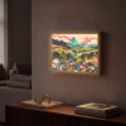 Zonlicht - Heuvels - Wolkenlucht Light Box met batterij (Wandlamp) middel -sfeer1