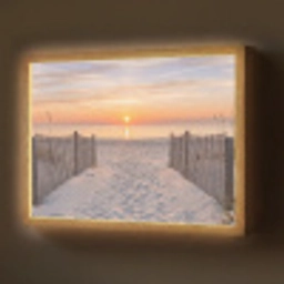 Zonsondergang - Strand - Zand Light Box met batterij (Wandlamp) middel -z3d_website