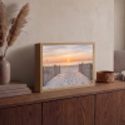 Zonsondergang - Strand - Zand Light Box met batterij (Wandlamp) middel -sfeer2
