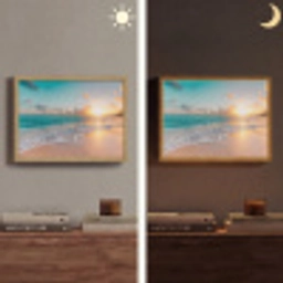 Zonsondergang - Strand - Zee - Zomer - Blauw Light Box met batterij (Wandlamp) middel -sfeer3